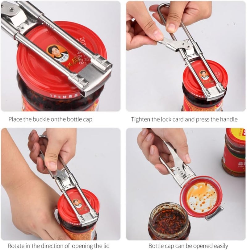ProCover Jar Opener for Weak Hands, New Adjustable Stainless Steel Can Opener, Jar Gripper Tight Lid Opener, Kitchen Gadgets, Easy Jar Opener for the Elderly and Children - Image 4